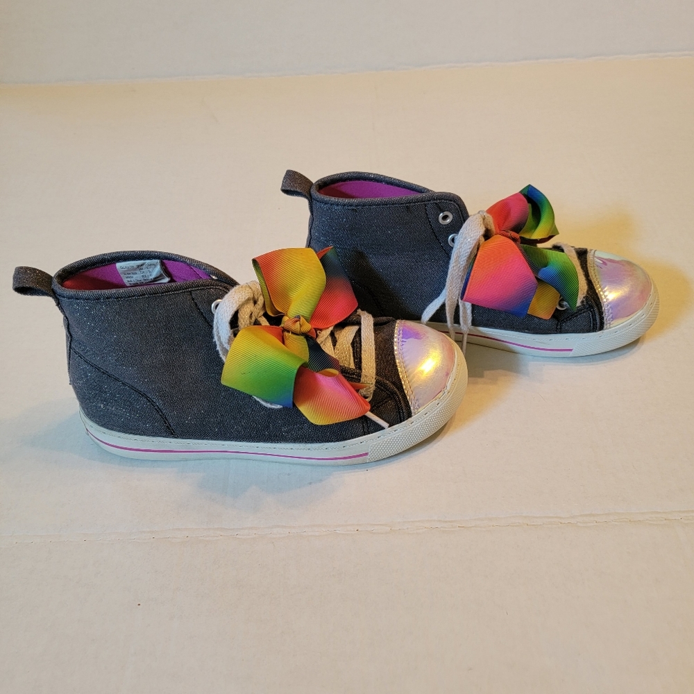 Jojo Siwa Girls Sparkle High Top Sneakers Shoes Size 3.